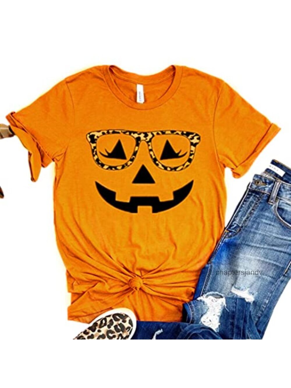 Women's Halloween Graphic T-Shirt Short Sleeve Crew Neck Fall Tee